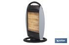 OSCILLATING HALOGEN HEATER | THREE POWER SETTINGS: 400W, 800W AND 1,200W | INSTANTANEOUS HEAT DIFFUSION | THREE HALOGEN TUBES | ANTI-TIP SAFETY SYSTEM