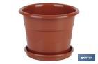 Pot de fleurs rond avec soucoupe | Spécial pour les plantes et les fleurs | Parfait pour placer en extérieur ou en intérieur - Cofan