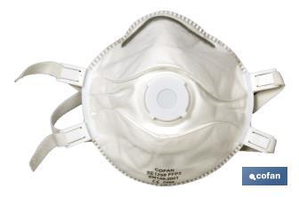 Masques FFP3 (D) | Non réutilisable | Avec valve d'expiration | Efficacité de filtration supérieure à 94 % | Pack de 5 unités - Cofan