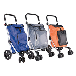 CARRO DE LA COMPRA ABATIBLE DE ALUMINIO CON 4 RUEDAS GIRATORIAS