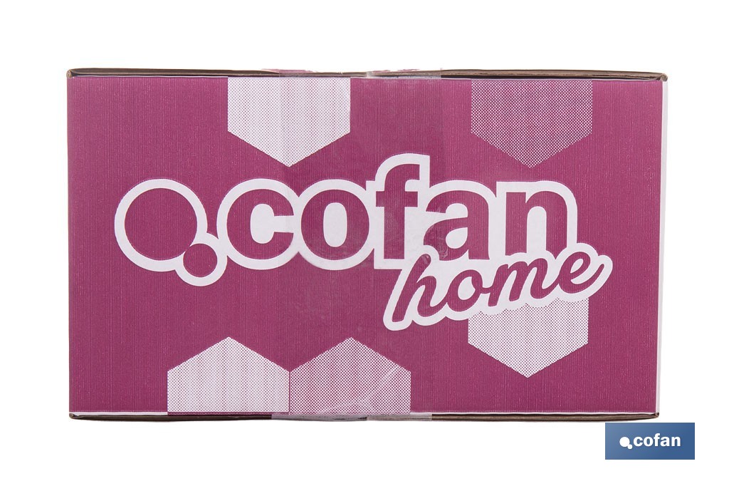 Pack de 6 vasos de agua con relieve | Capacidad: 27,5 cl | Material: vidrio | Color: transparente - Cofan