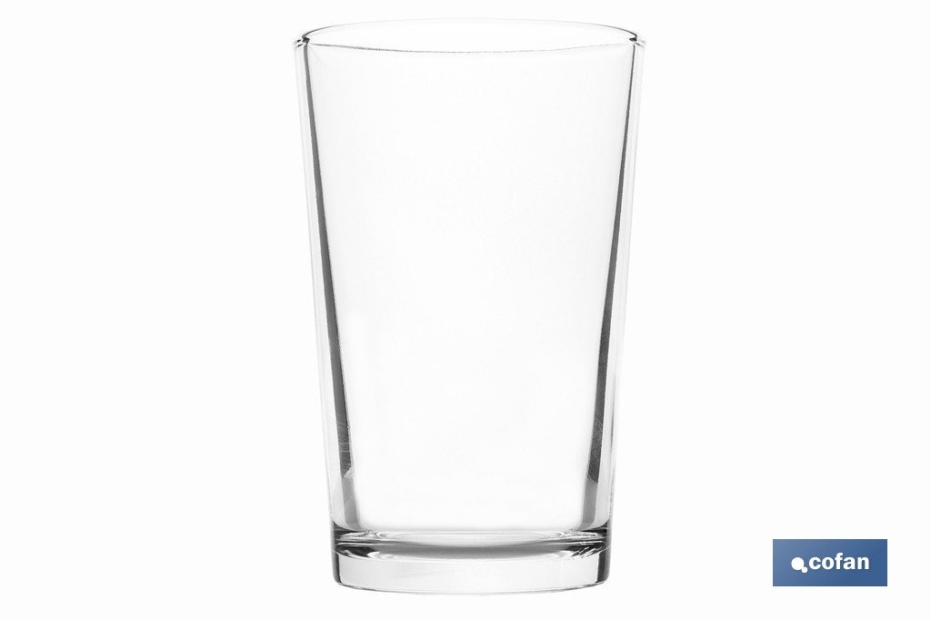 Pack de 6 vasos de caña de vidrio templado | Capacidad: 200 ml | Adecuado para cerveza, agua, refrescos y zumos - Cofan