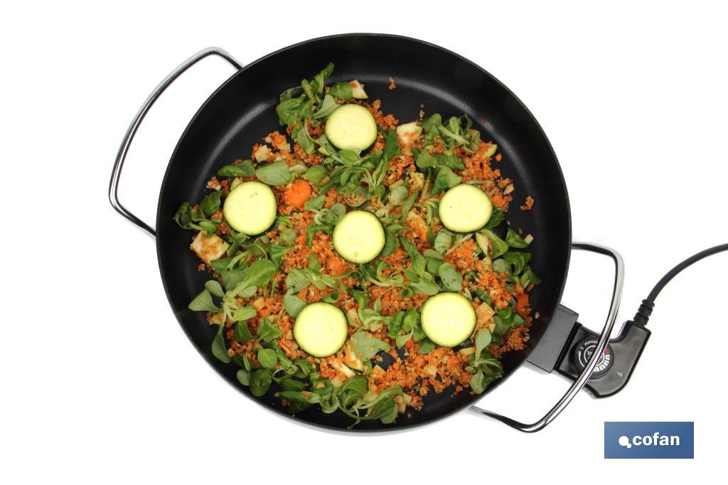 Electric pan | Belice Model | 1,500W | Steel base with non-stick coating | Diameter: 36cm - Cofan