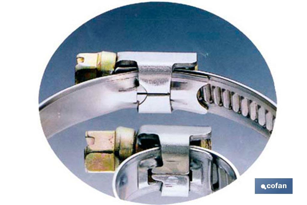Colliers metalliques INOX A-2. Bande 12mm large - Cofan
