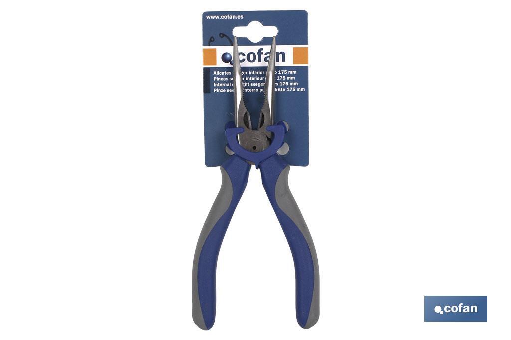 Bent nose pliers with spring | Chrome-vanadium steel | Size: 200mm - Cofan