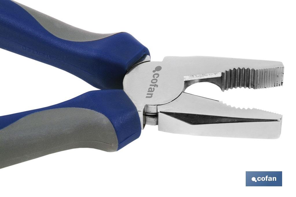 Combination pliers with spring | Electrician pliers with ergonomic handle | Size: 200mm - Cofan