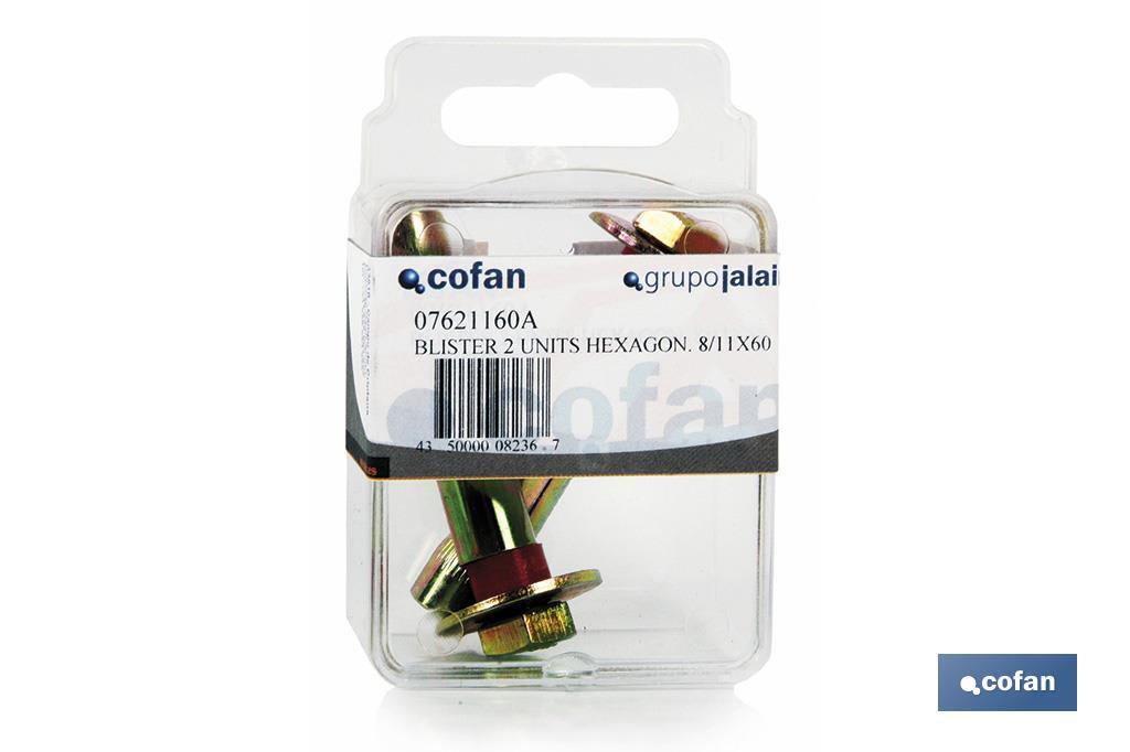 Metallic anchorage with hexagonal screw 6.8 Standard Blister - Cofan