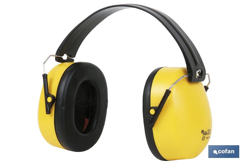 Auriculares de Protección | Antirruido | Color Amarillo | Fabricados en ABS y Poliestireno | Con Blíster o Sin Blíster - Cofan