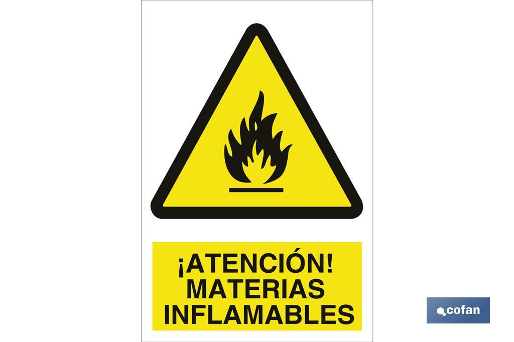 ¡Atención! materias inflamables - Cofan