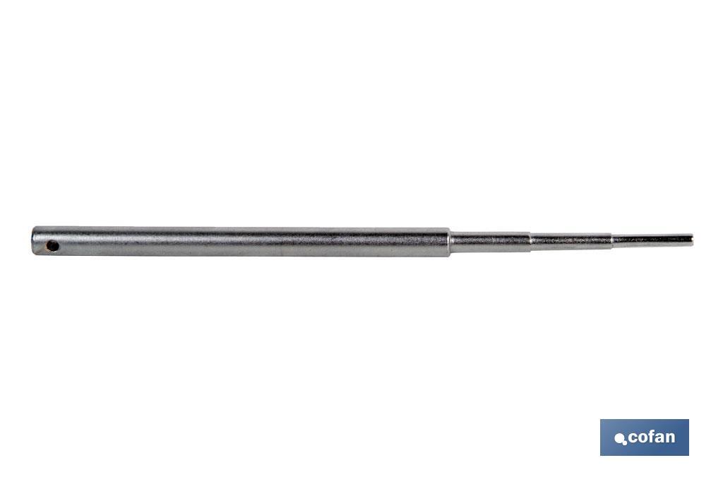 Barra de acero para giro de llave de tubo | Fabricada en cromo vanadio | Medidas para llaves de tubo desde 6 hasta la 19 - Cofan