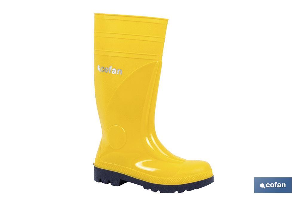 Bota de Água | Segurança S5 | Cor Amarelo| Fabricada em PVC | Biqueira e Palmilha de Aço - Cofan