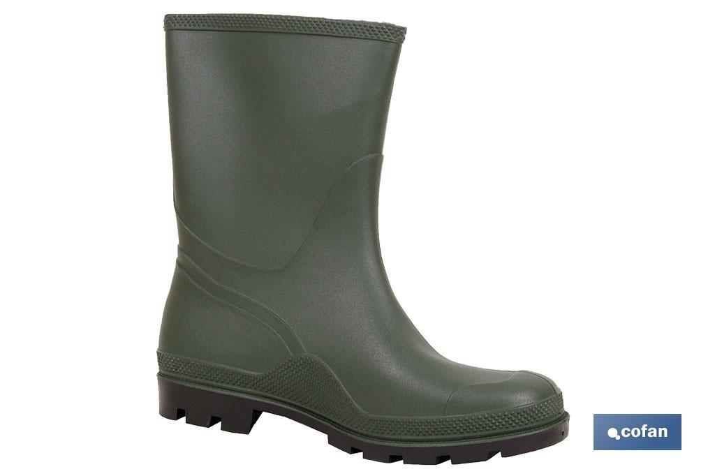 Bota de Agua | Meio Cano | Fabricada PVC | Cor Verde | Sola AntiDerrapante - Cofan