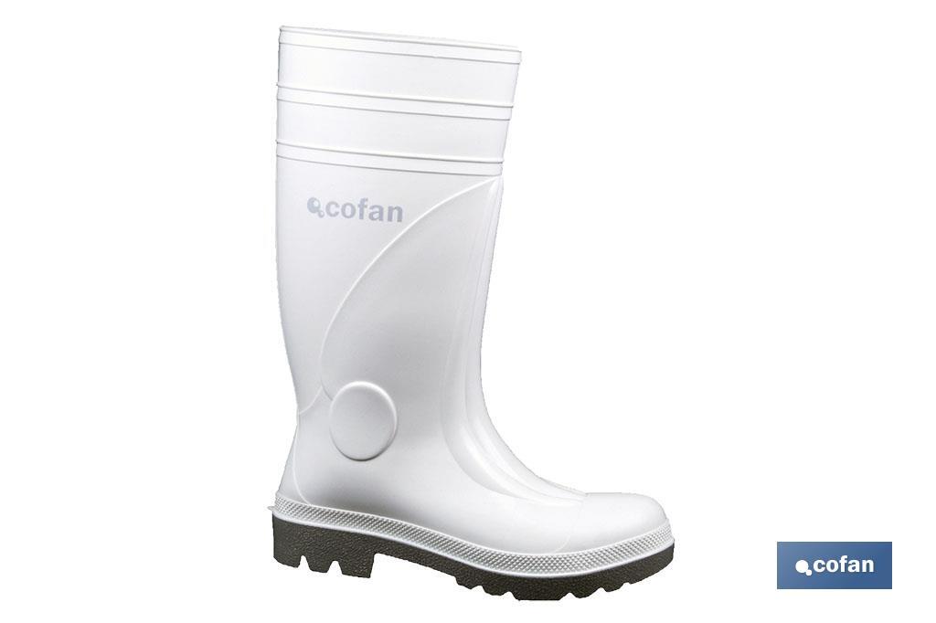 Rain Boot | High Shaft Safety Rain Boot S-4 | White | Steel Toe Cap | PVC-Nitrile - Cofan