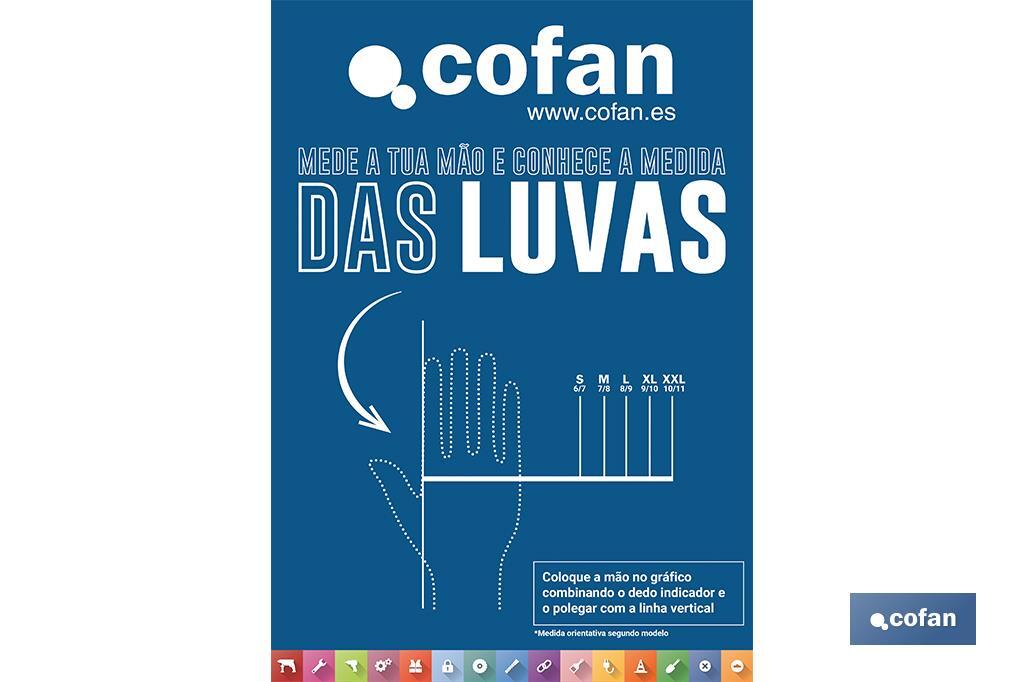 Cartel Imantado con medidor de tallas de guantes - Cofan