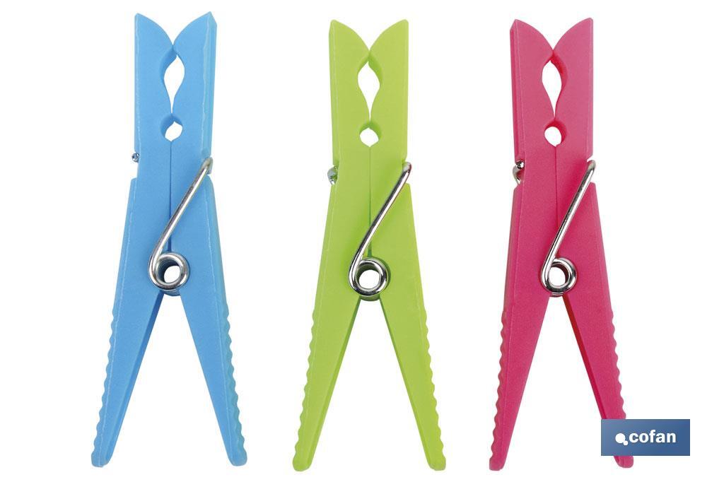 Pinces en Plastique | Pack de 24 Unités | Première Qualité | Dimension : 7 cm de Longueur | Pinces Multi-usages - Cofan