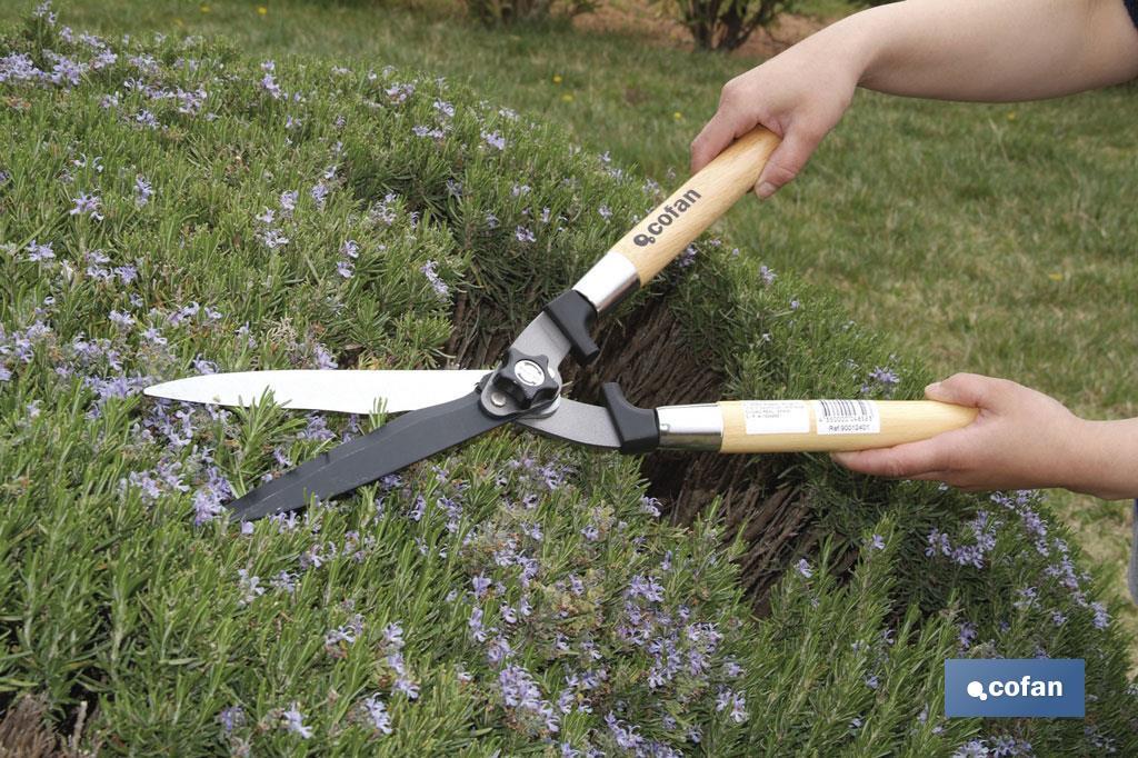 Forbici tagliasiepi professionali | Manico ergonomico di legno | Per giardinaggio e arbusti - Cofan