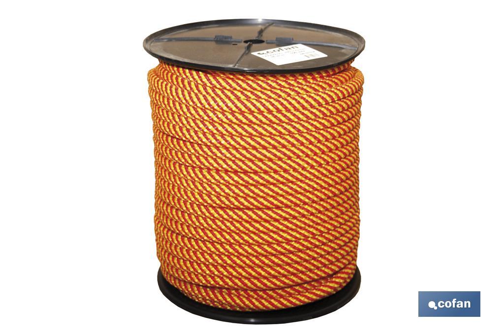 Cuerda Trenzada Helicoidal Amarillo/Rojo (100% Polipropileno) - Cofan