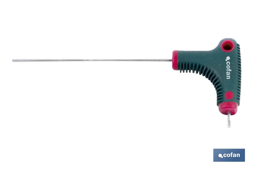 Tournevis Allen hexagonal | Avec manche en T | Modèle pointe Allen de H-2 jusqu'à H-8 - Cofan