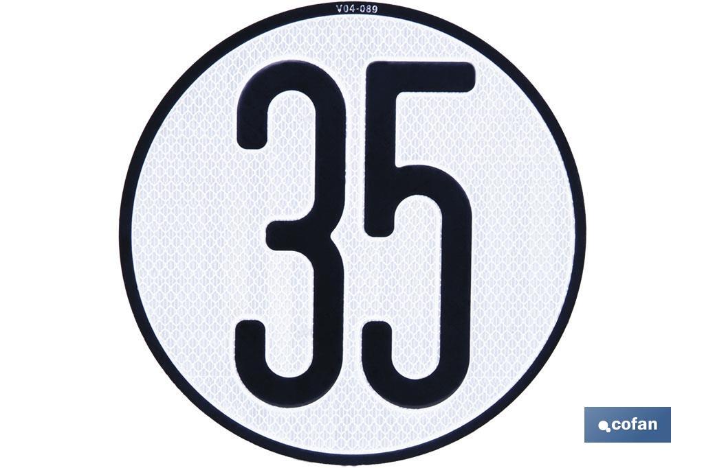 Placa V-4 limitação de velocidade (35 km/h) - Cofan