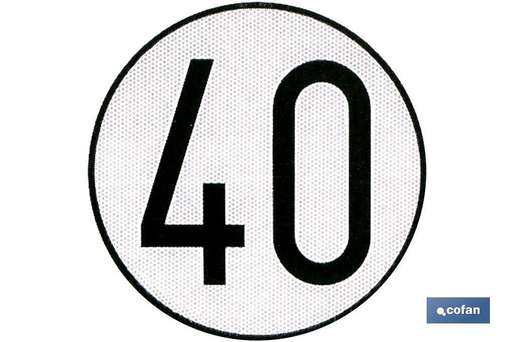 Placa V-4 limitação de velocidade (40 km/h) - Cofan