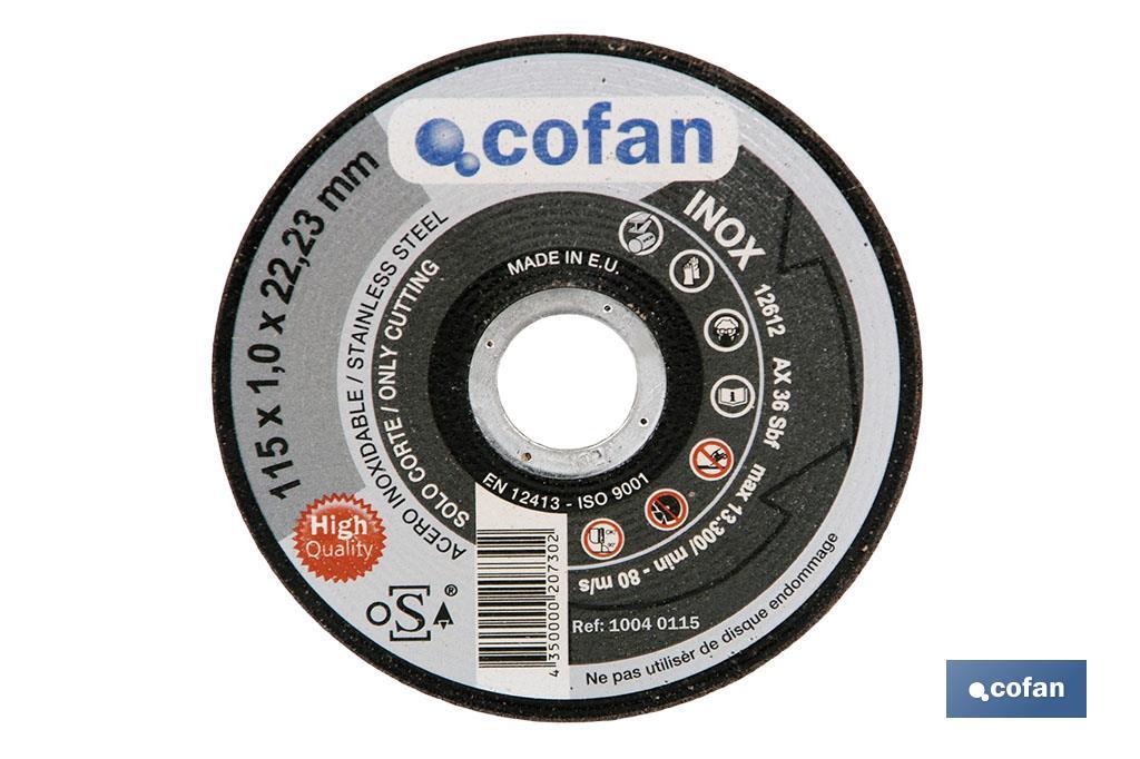 Extra thin discs for stainless steel - Cofan