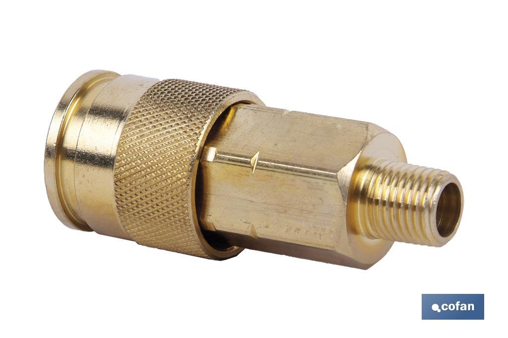 High flow M style coupler | Male thread 1/4", 1/2" o 3/8" | Suitable for pneumatic systems - Cofan