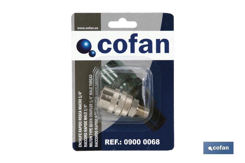 Raccord rapide filetage mâle 1/2" | Coupleur Femelle avec filetage mâle BSP 1/2" pour les installations pneumatiques - Cofan