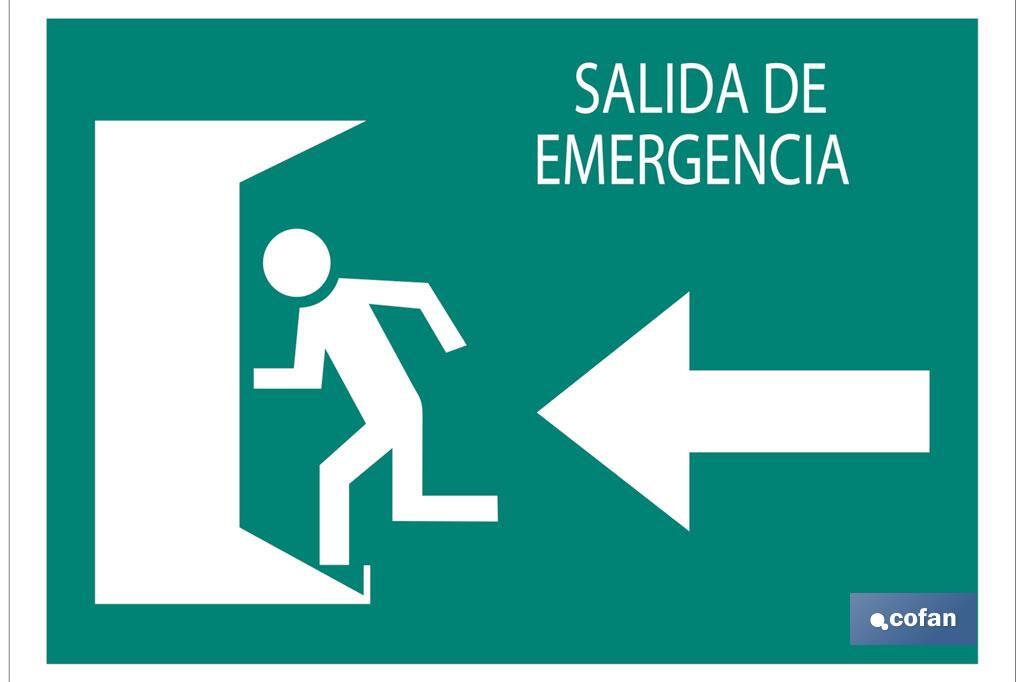 Salida emergencia "Izquierda" texto - Cofan