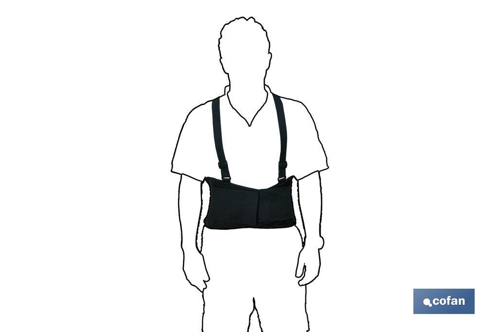 Lower back brace | 2 cross straps | Available in various sizes - Cofan