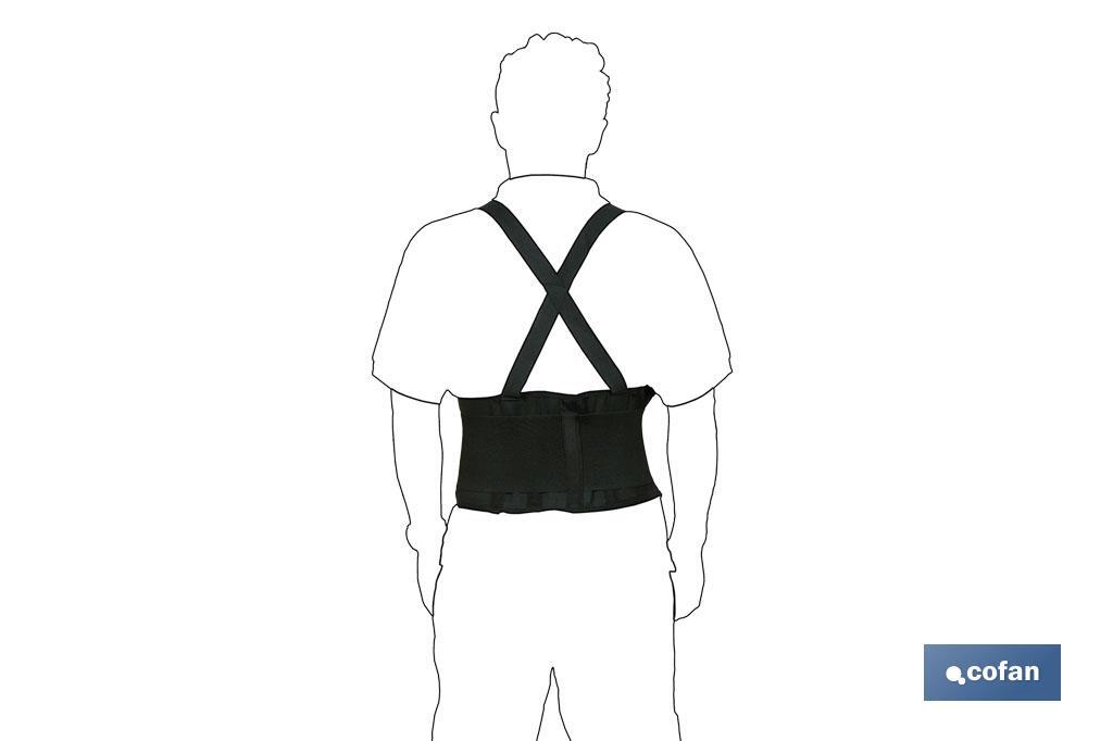 Lower back brace | 2 cross straps | Available in various sizes - Cofan