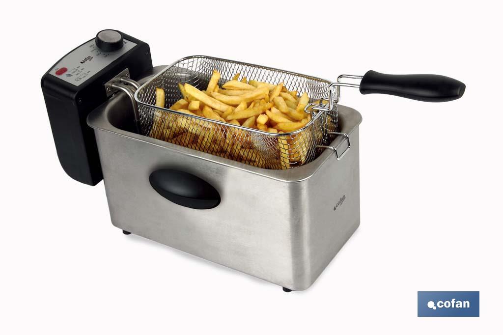 Electric deep fryer | Riaza Model | Stainless steel | 2,000W | 3-litre capacity - Cofan