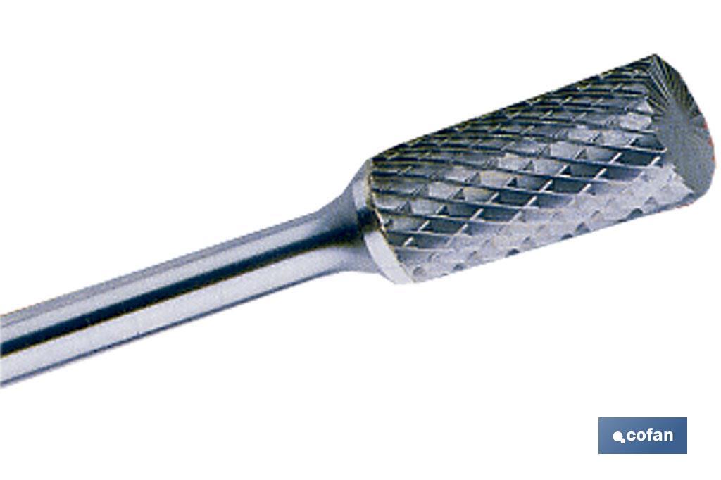 Fresas rotativas metal duro “Corte cruzado” Cilindrico com corte central - Cofan