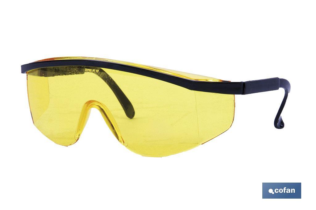 Óculos de segurança I Lente Cor amarelo I Protecção UV I EN 166 - Cofan