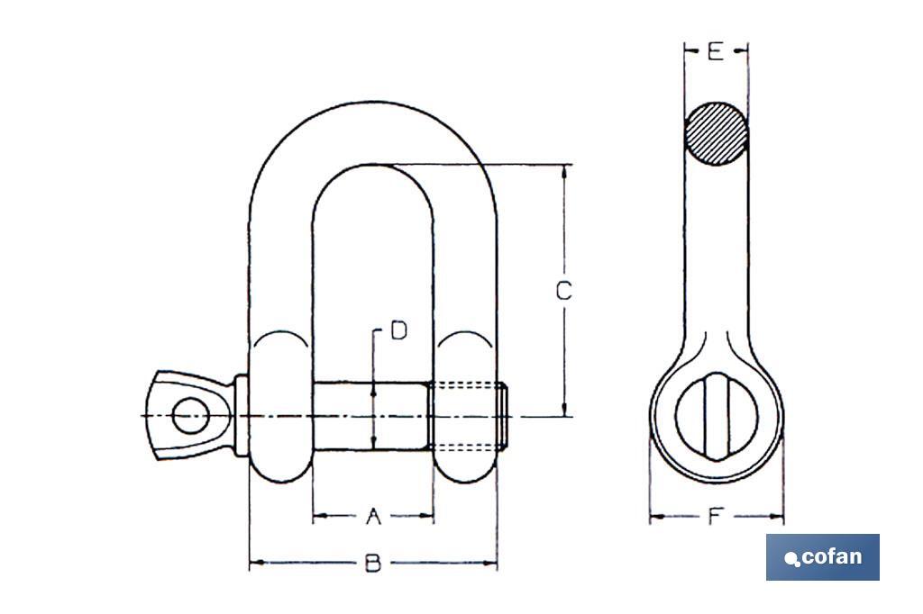 Gerader galvanisierter Schäkel - Cofan