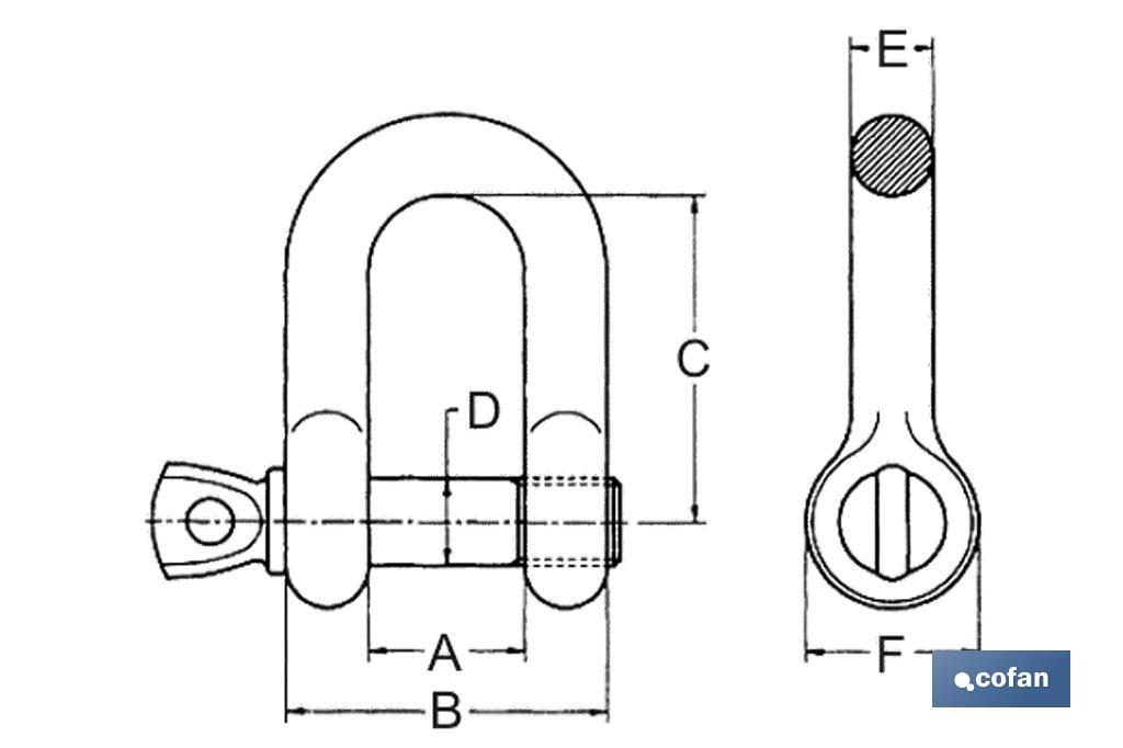 Gerader Schäckel INOX A-2 - Cofan