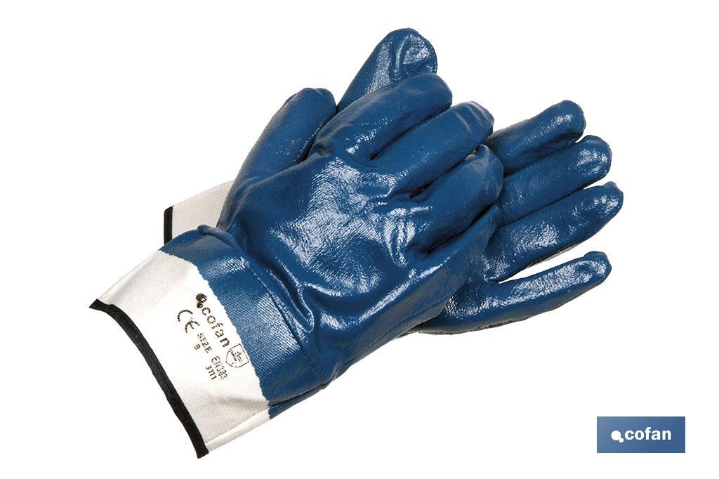 Blue nitrile coated gloves | Suitable for multiple uses | Tough and durable glove | Comfortable and safe - Cofan