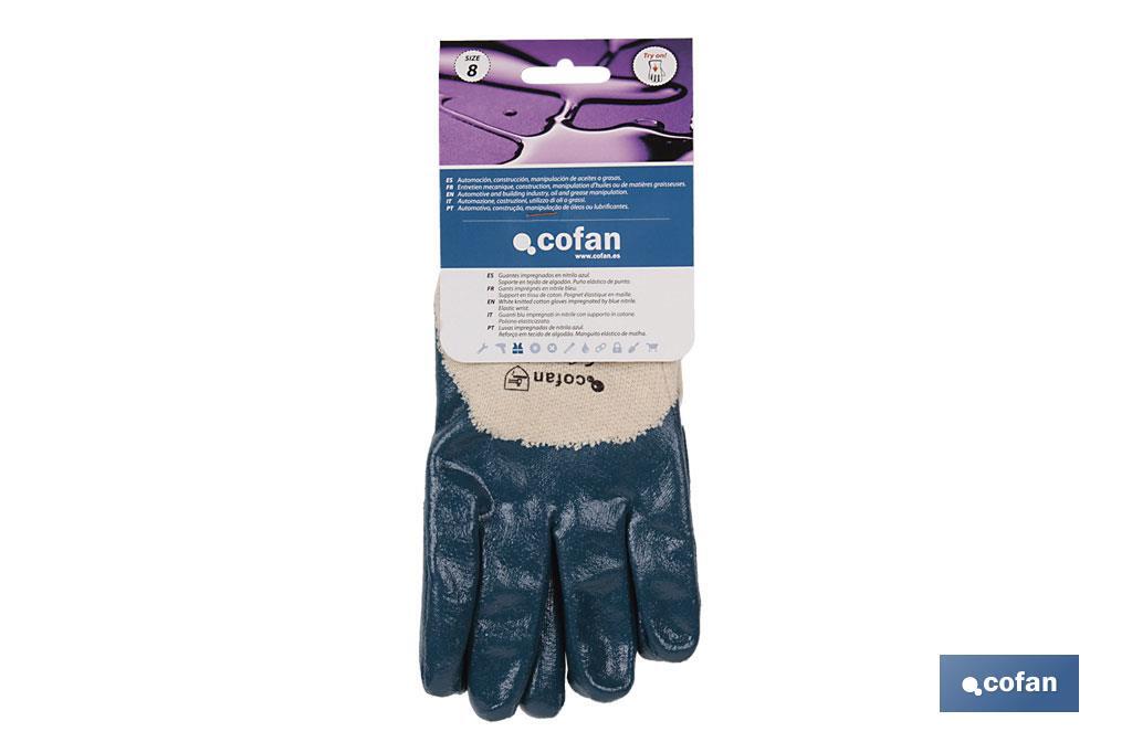 Gants en nitrile bleus | Revêtement imperméable et non absorbant | Longue durée et résistants - Cofan