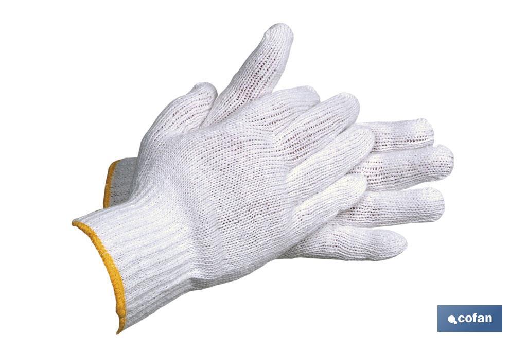 Cotton knitted gloves with elastic cuff | Comfortable and tough gloves | Correct adhesion | Ideal for agricultural activities - Cofan