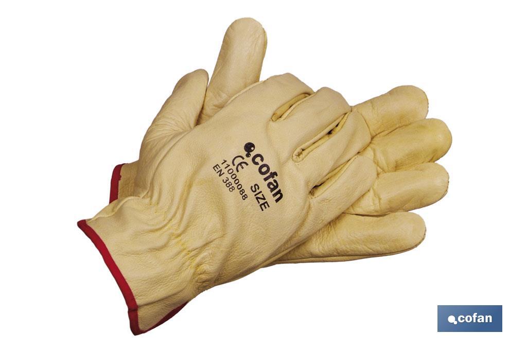 Cow leather glove | Standard quality | Safe and comfortable gloves | Tough and durable gloves - Cofan