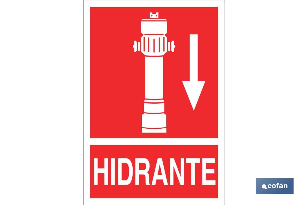 Hidrante Abajo Pictograma + Texto Luminiscente - Cofan