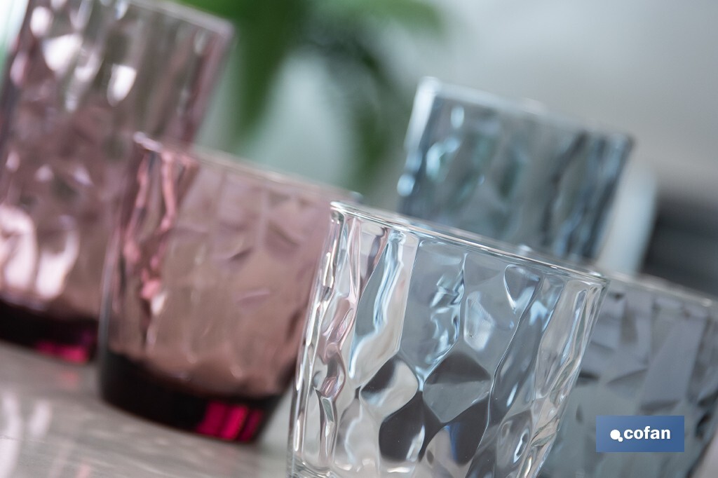 Pack of 6 tumbler glasses | Jade Model | Available in different capacities | Different colours - Cofan