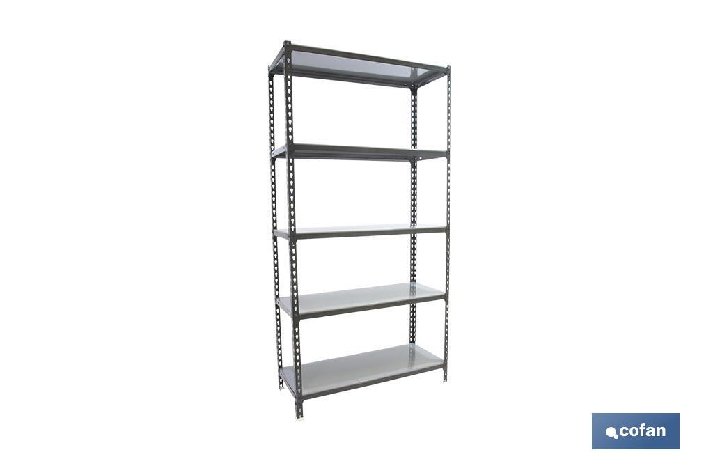 Steel shelving unit | Anthracite | Available with 5 tiers | Galvanised steel | Size: 1,800 X 900 X 400MM - Cofan