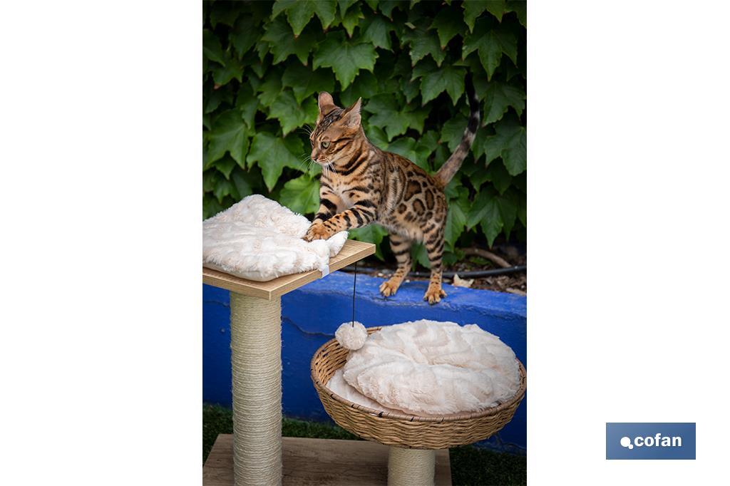 Tiragraffi con giochino per gatti | Beige | Dimensioni: 48 X 39 X 51 cm - Cofan