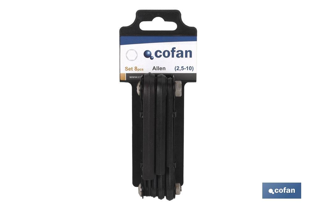 Set of hex keys | 8 pieces | Content: 2 - 2.5 - 3 - 4 - 5 - 6 - 8 - 10 - Cofan