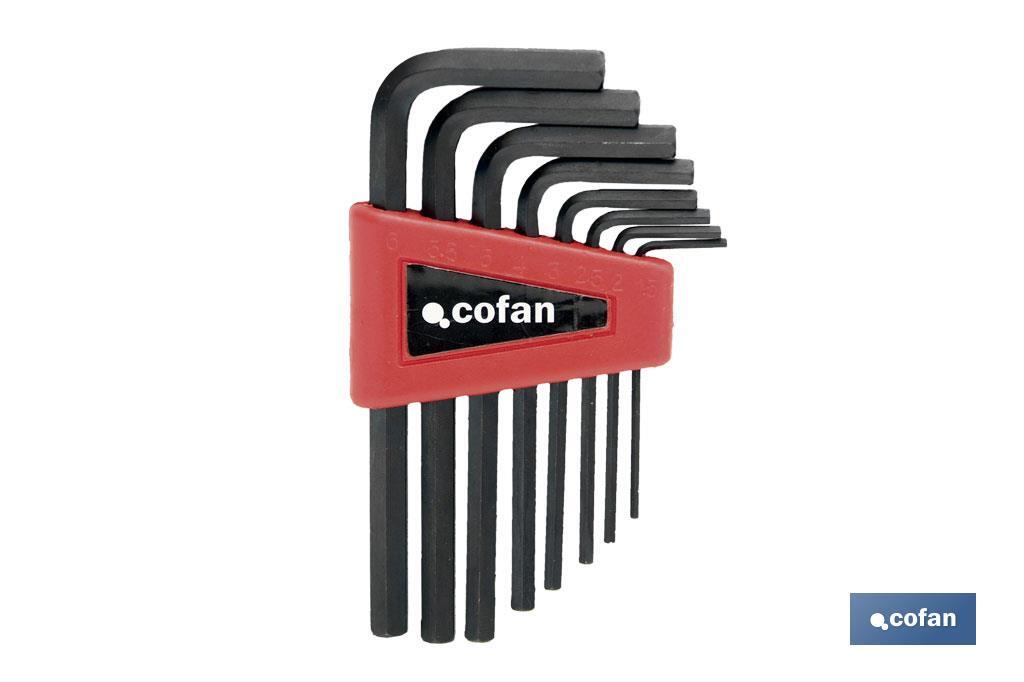 Set of hex keys | 10 pieces | Content: 1.5 - 2 - 2.5 - 3 - 4 - 5 - 5.5 - 7 - 8 - 10 - Cofan