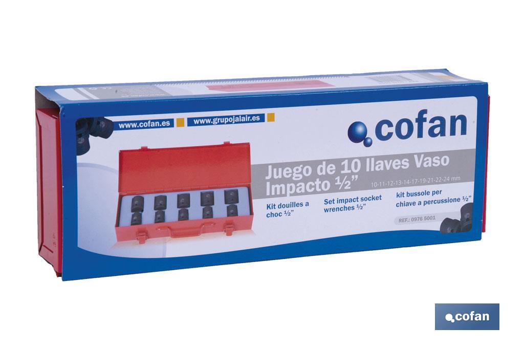 Jogo de soquetes de impacto 1/2" - Cofan