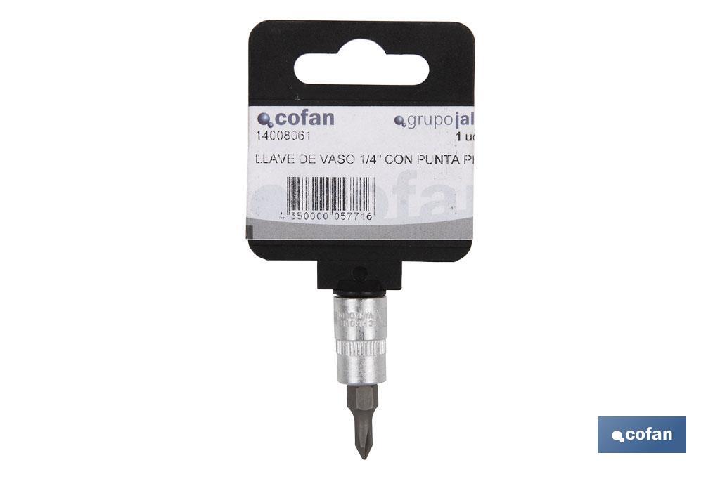 Soquetes ponta Phillips 1/4" - Cofan