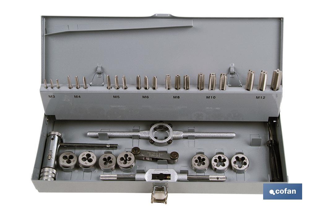 Taps and dies kit (M-3 / M-12) - Cofan