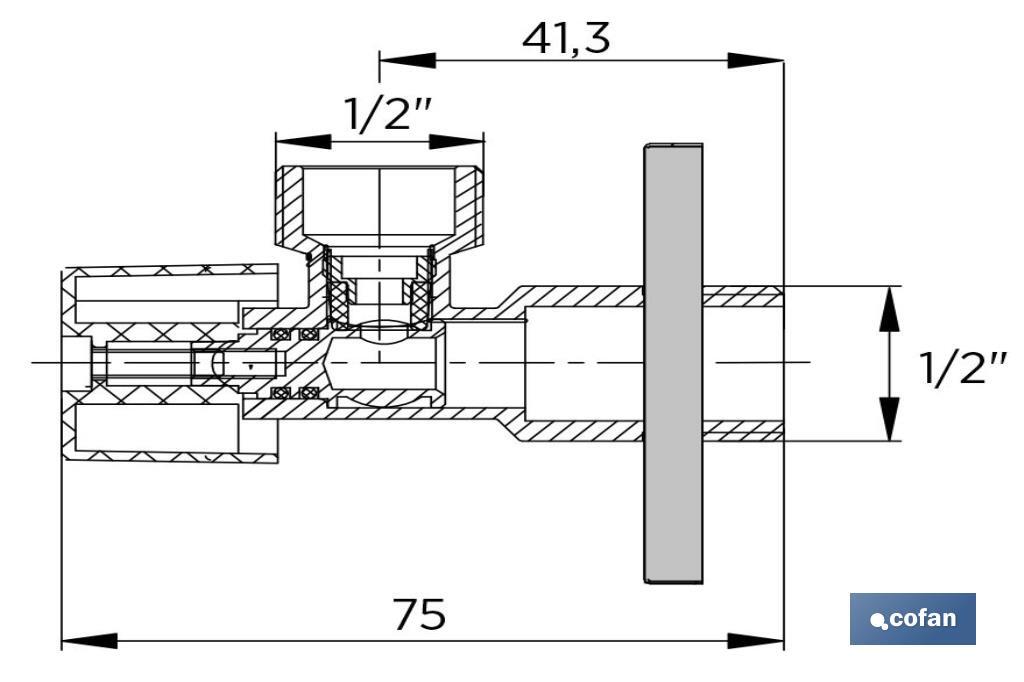 Set of 2 Angle Valves | Brass CW617N | 1/4 Turn Angle Valve - Cofan