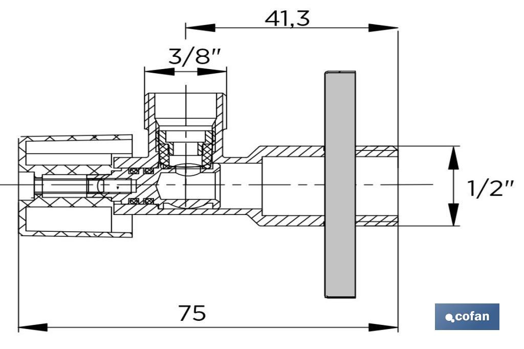 Set of 2 Angle Valves | Brass CW617N | 1/4 Turn Angle Valve - Cofan